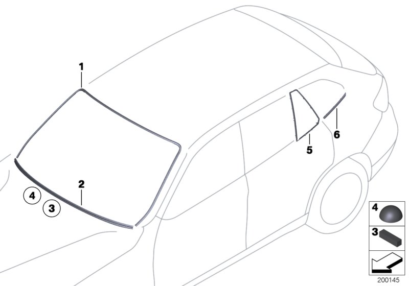 Glazing, mounting parts