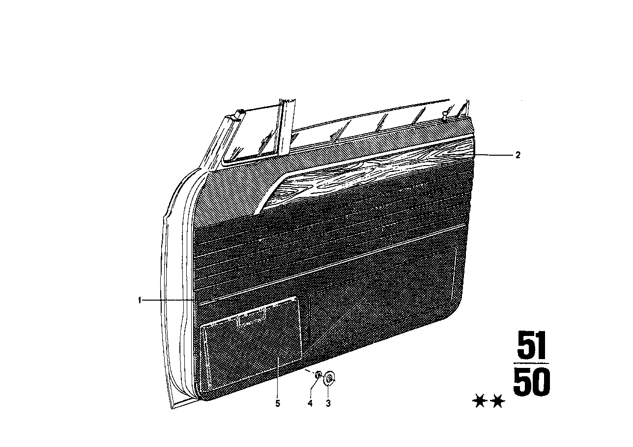 Door trim panel/wooden cover front