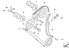 Timing gear - cam shaft/chain drive