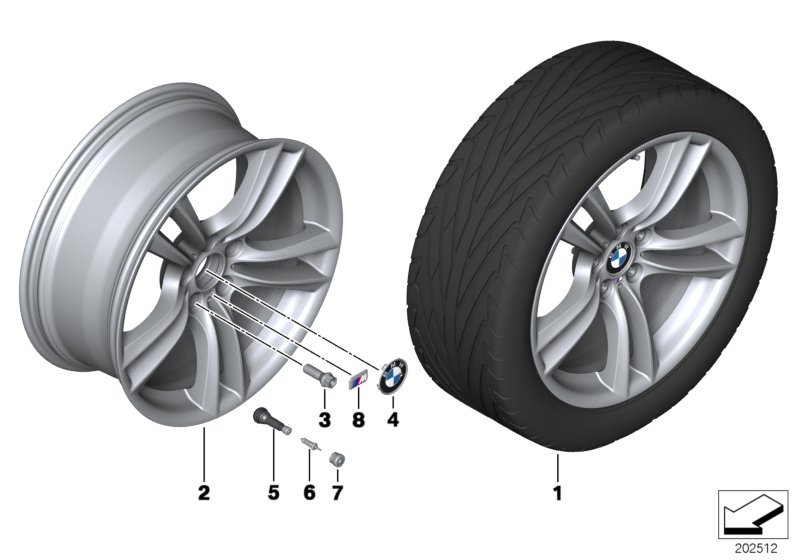 BMW 轻质铝合金轮辋 M 双轮辐 303 - 20''