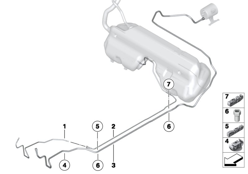 Tubo do combustível/tubo de ar de limpeza