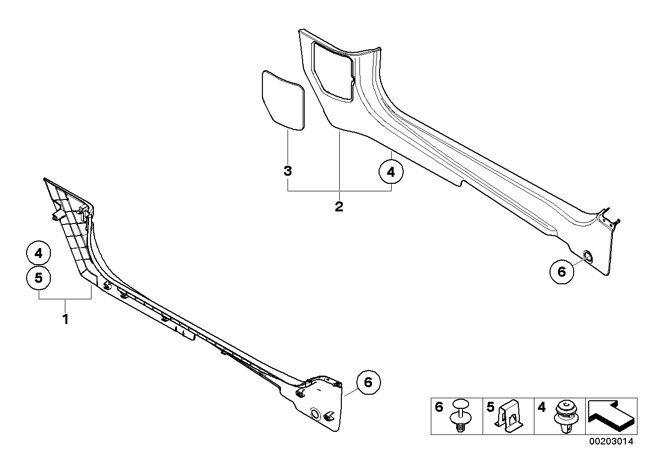 Trim panel leg room