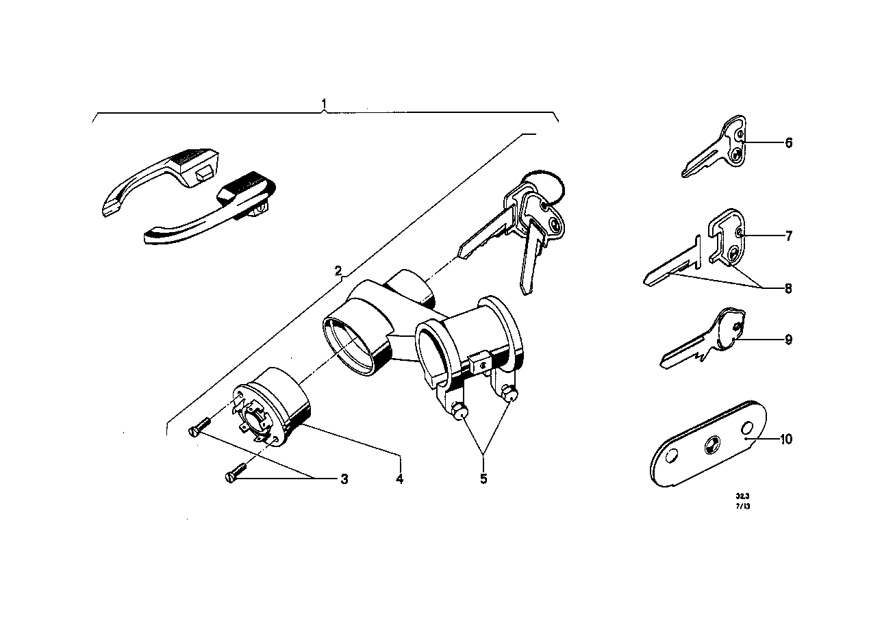 Cerrojo d.direcc./interruptor d.encendid