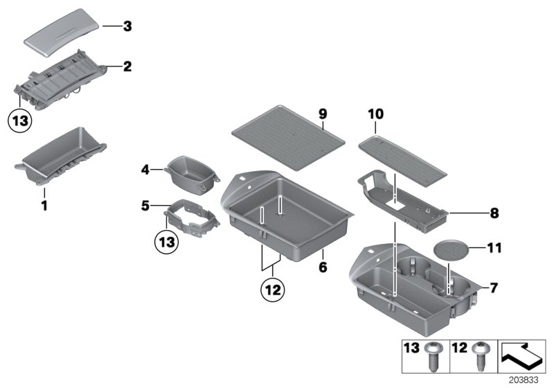 Portaobjetos consola central