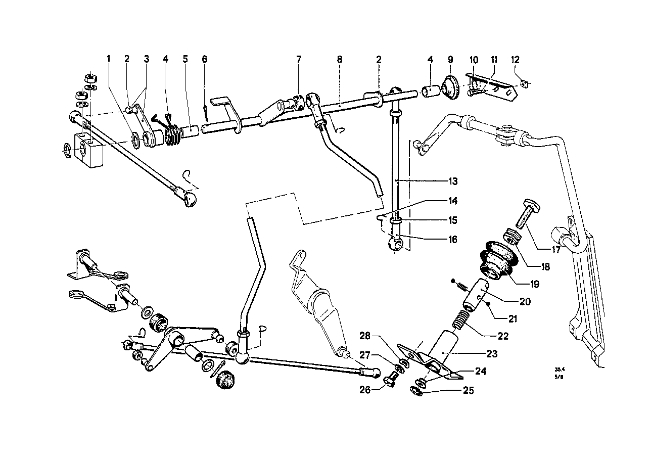 Gasbediening/stangenstelsel