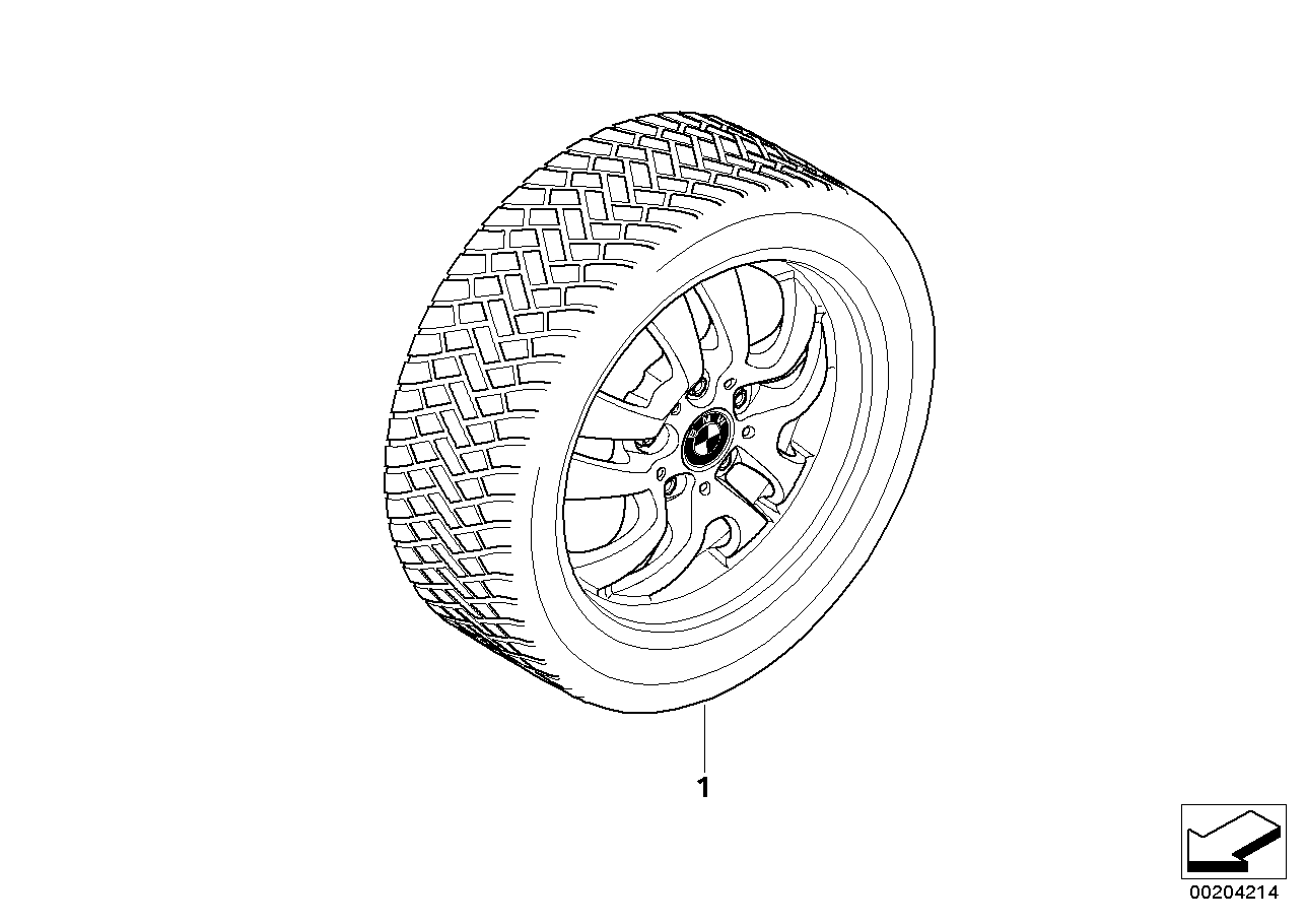Winter wheel&tyre, double spoke 154