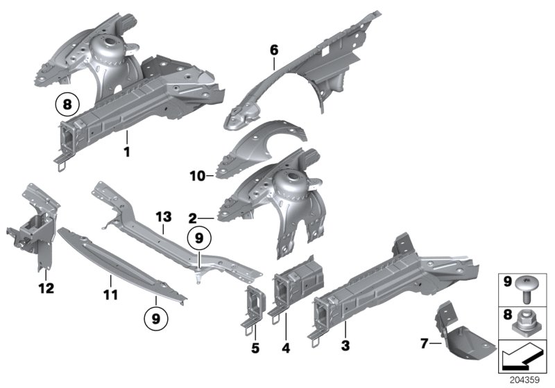 Tekerlek davlumbazı/Motor taşıyıcısı