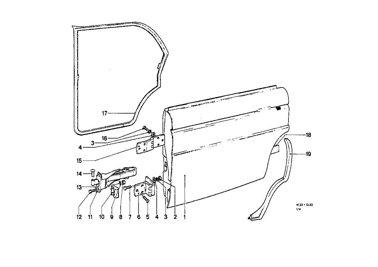 Achterportier - scharnier/portiervanger