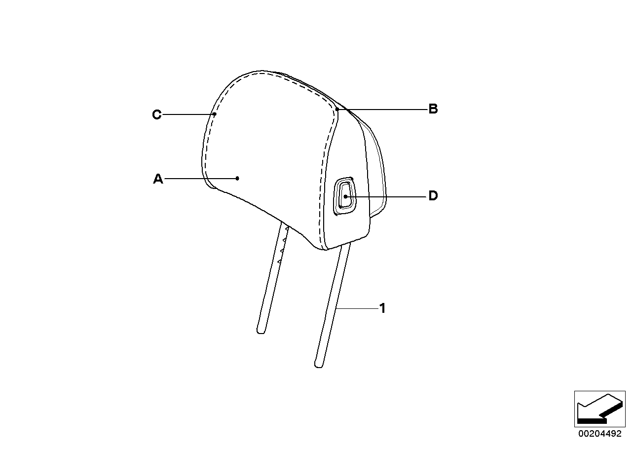 Indiv. headrest, CAK, basic seat, front