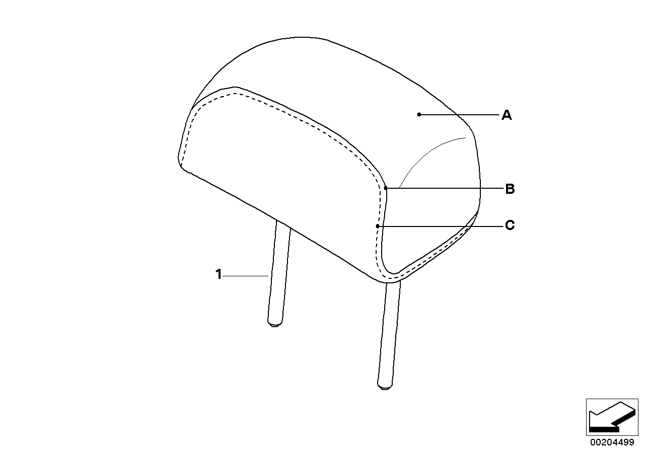 Individual Kopfstütze Leder hinten