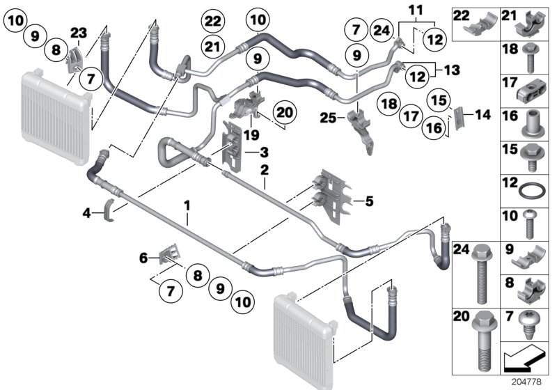 Engine oil cooler pipe