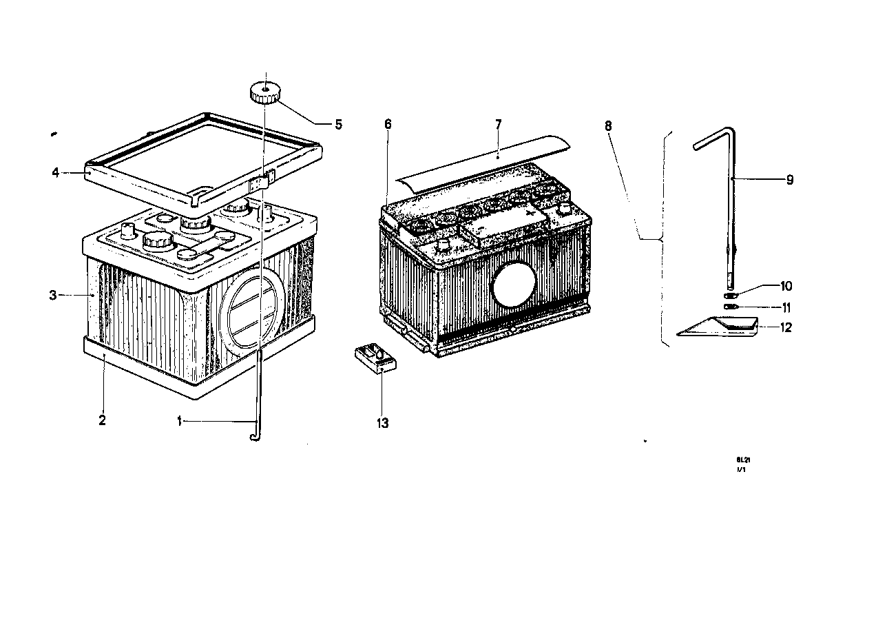 Batteriebefestigung u. Anbauteile