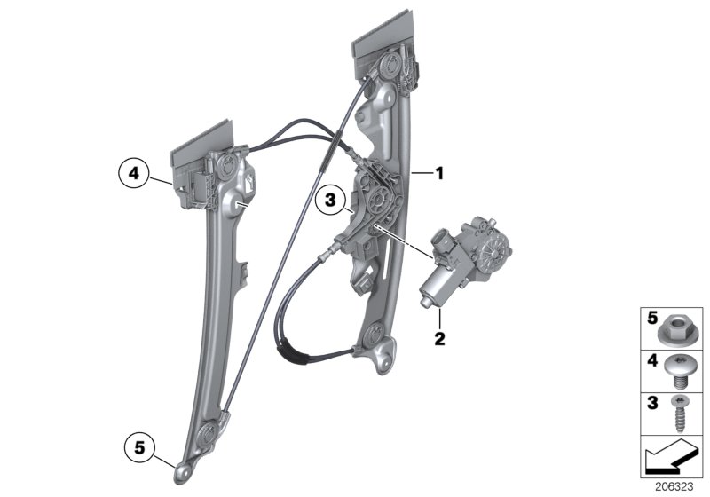 Door window lifting mechanism rear