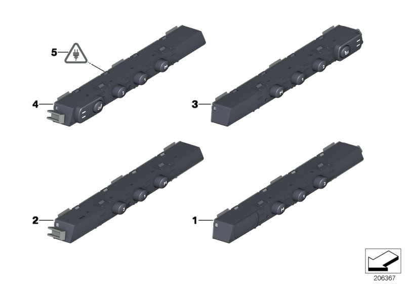 Manöverenhet Stolstilläggsfunktioner bak