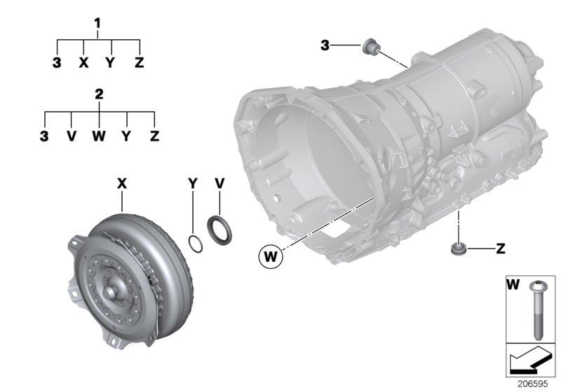 GA8HP70Z torque converter/seal elements