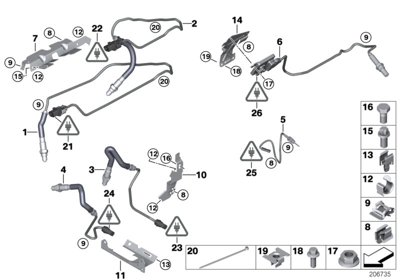 Sonda lambda/peças adicionais