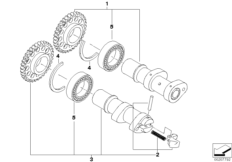 Mando valvul.-arbol de levas/transm cad.