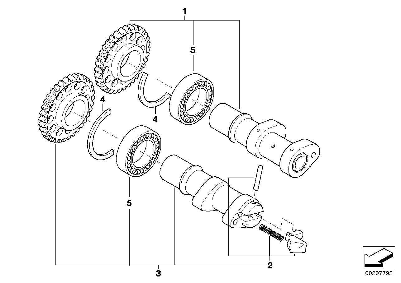 Klepbediening-nokkenas/kettingdrijft