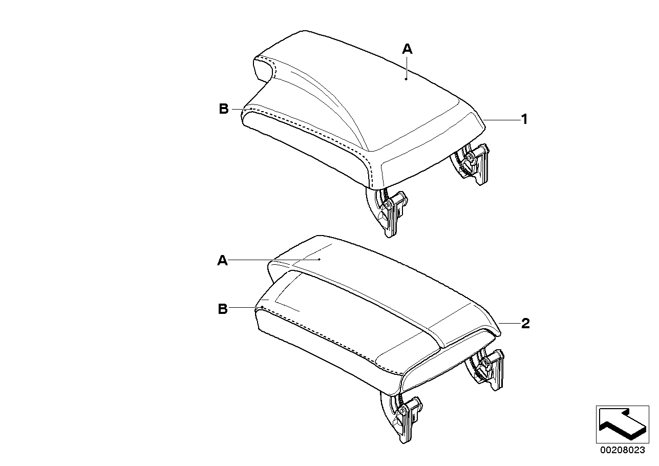 Indiv. armrest, centre console, KA 381