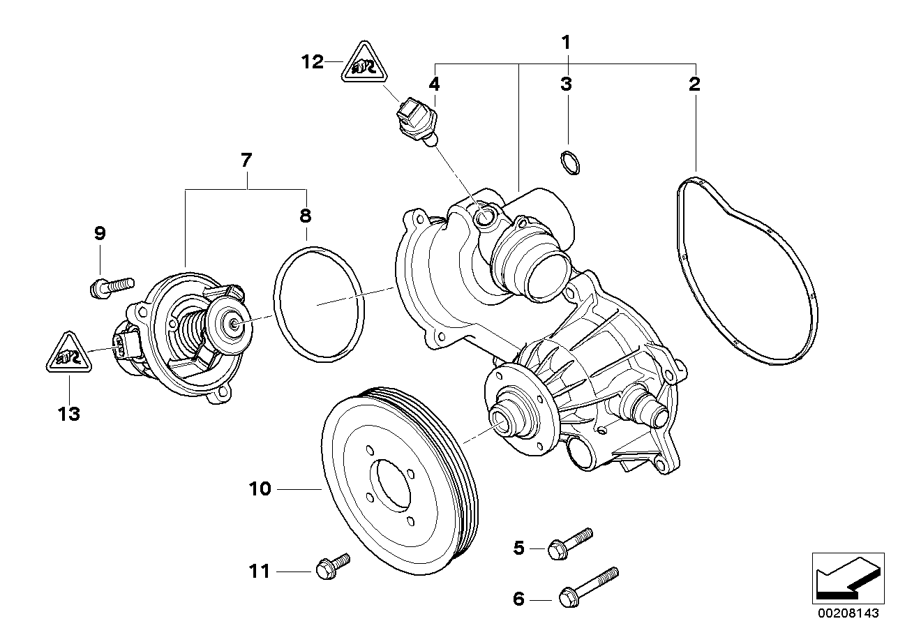 Pompa wody ukł. chłodn./termostat