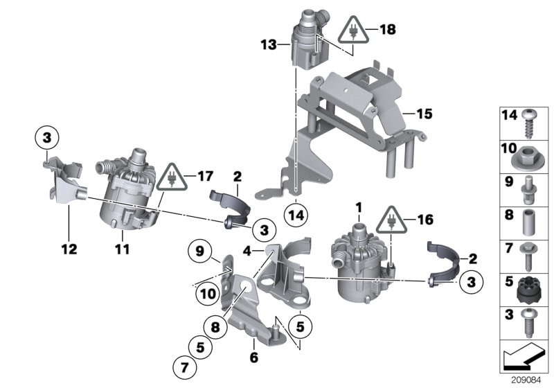 Electric water pump / mounting