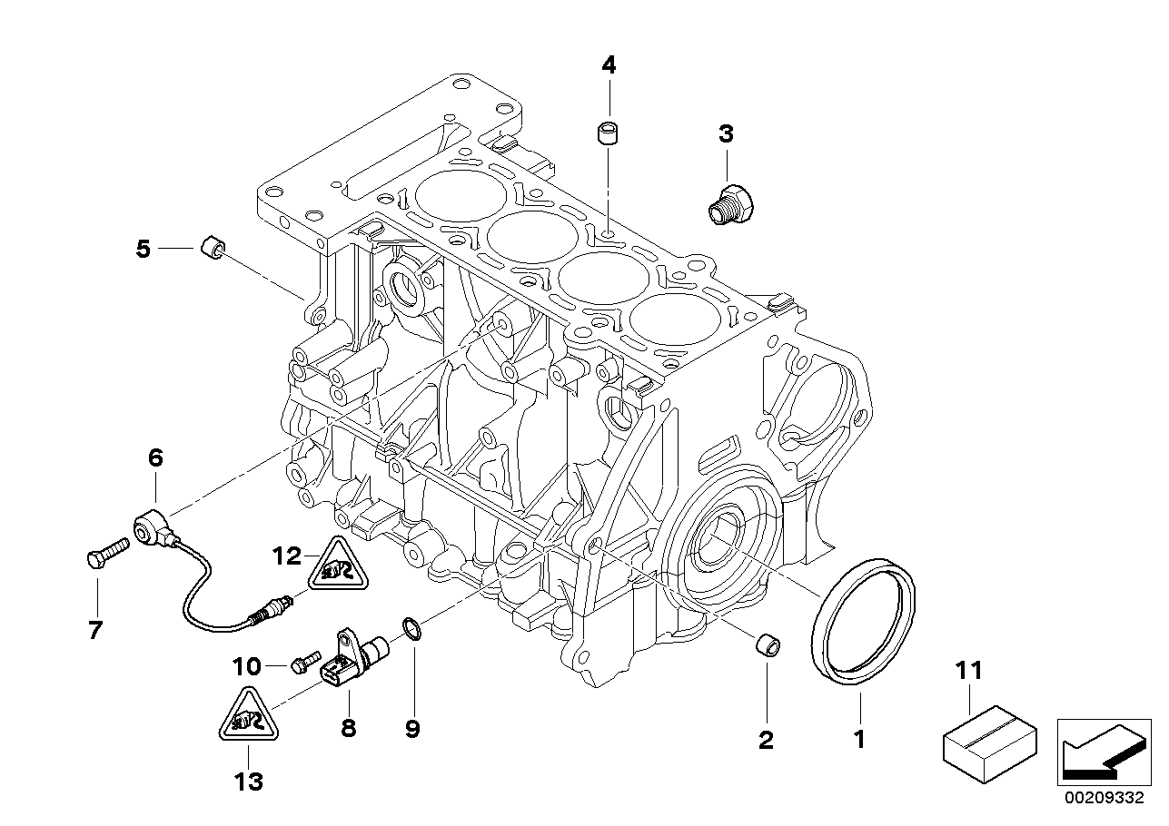 Engine block mounting parts