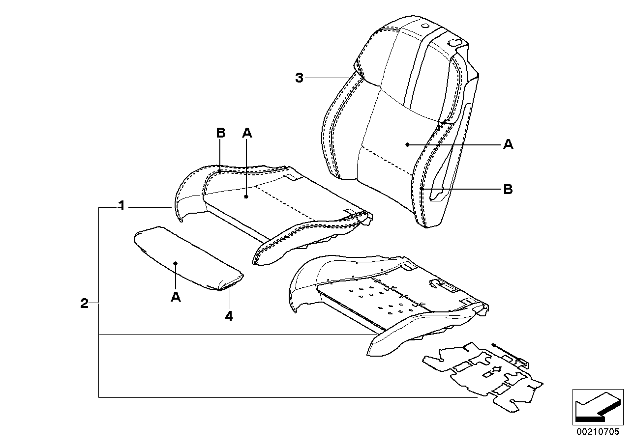 Individual sports seat cover, front