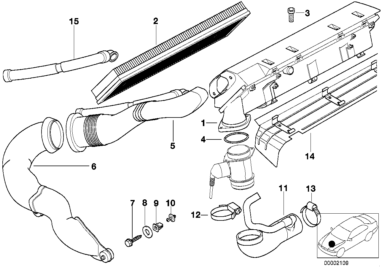 Ansauggeräuschdämpfer/Filtereinsatz