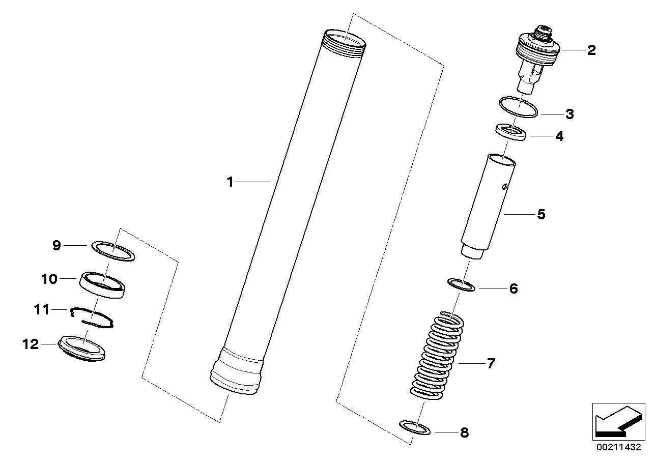 Stelo forcella lato sinistro