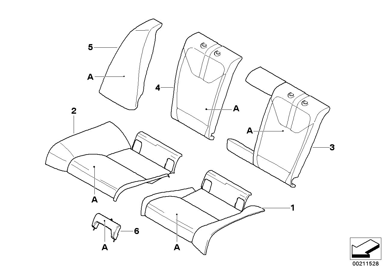 Individual seat, rear