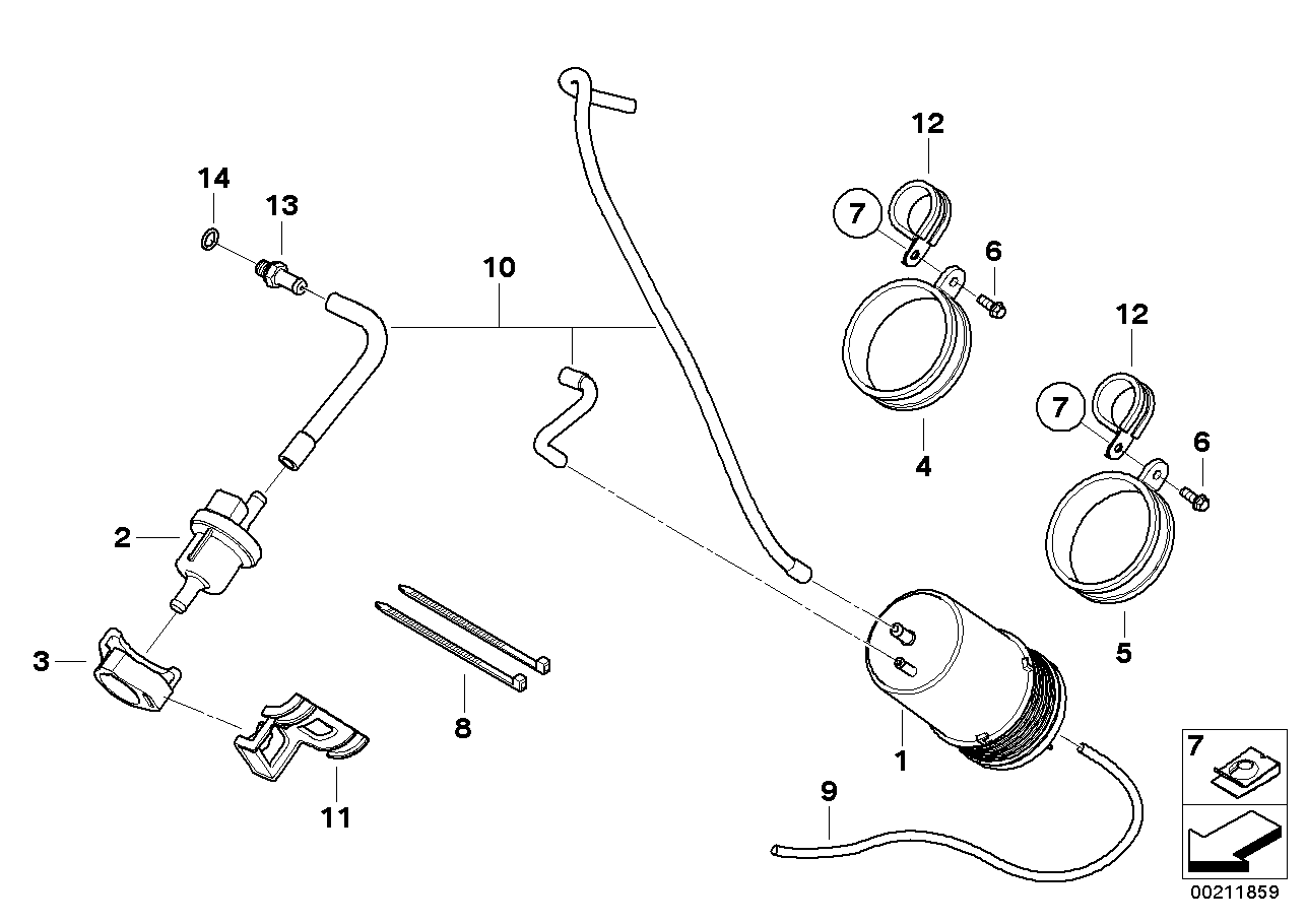 Aktivt kolfilter/braensleventilator