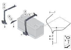 Battery holder and mounting parts