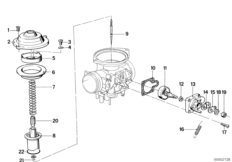 Couvercle carburat./piston/carter demarr