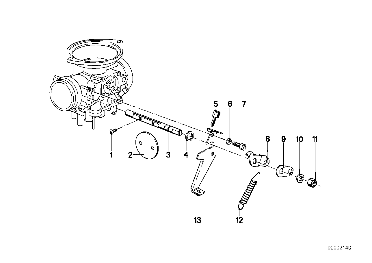 Carburateur/gasklepbediening