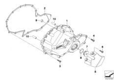 Engine housing cover, right