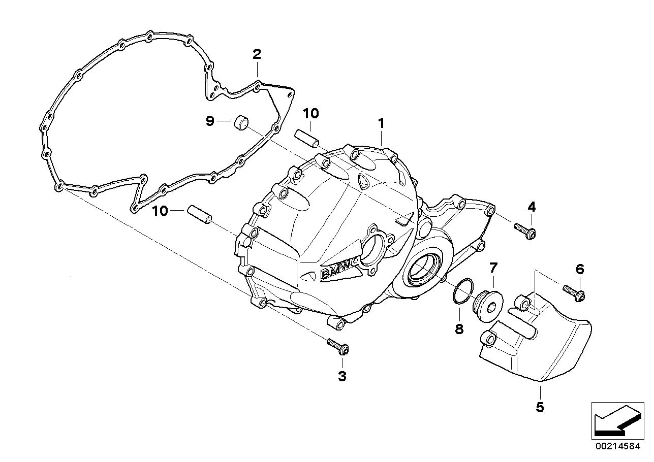 Engine housing cover, right