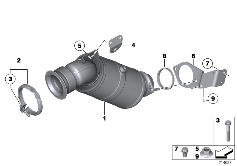 Engine-compartment catalytic converter