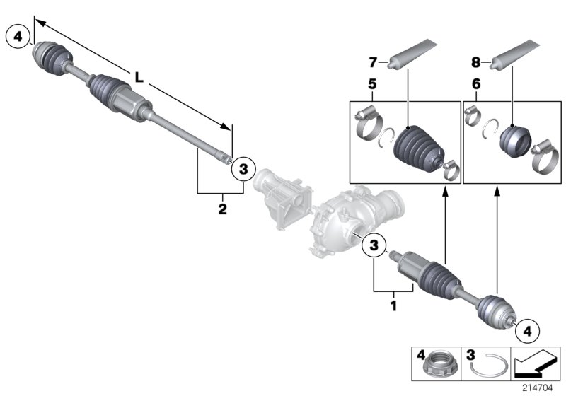 Final drive(frnt axle),output shaft,4whl