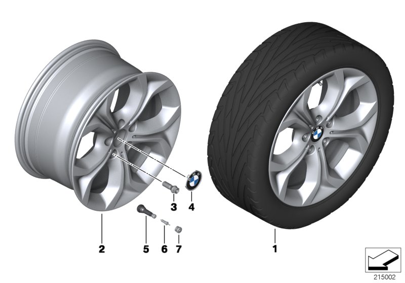 BMW cerchio in lega raggi ad Y 335