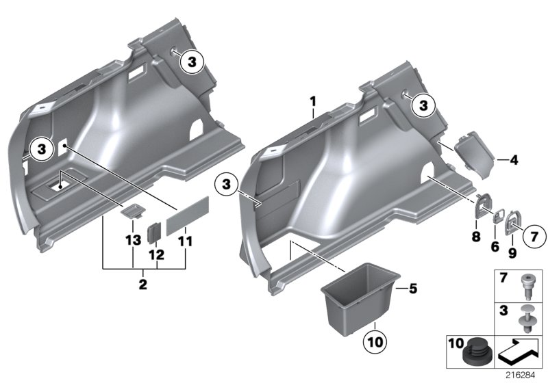 Trunk trim, left