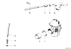 Carburador-cable de mando del estarter