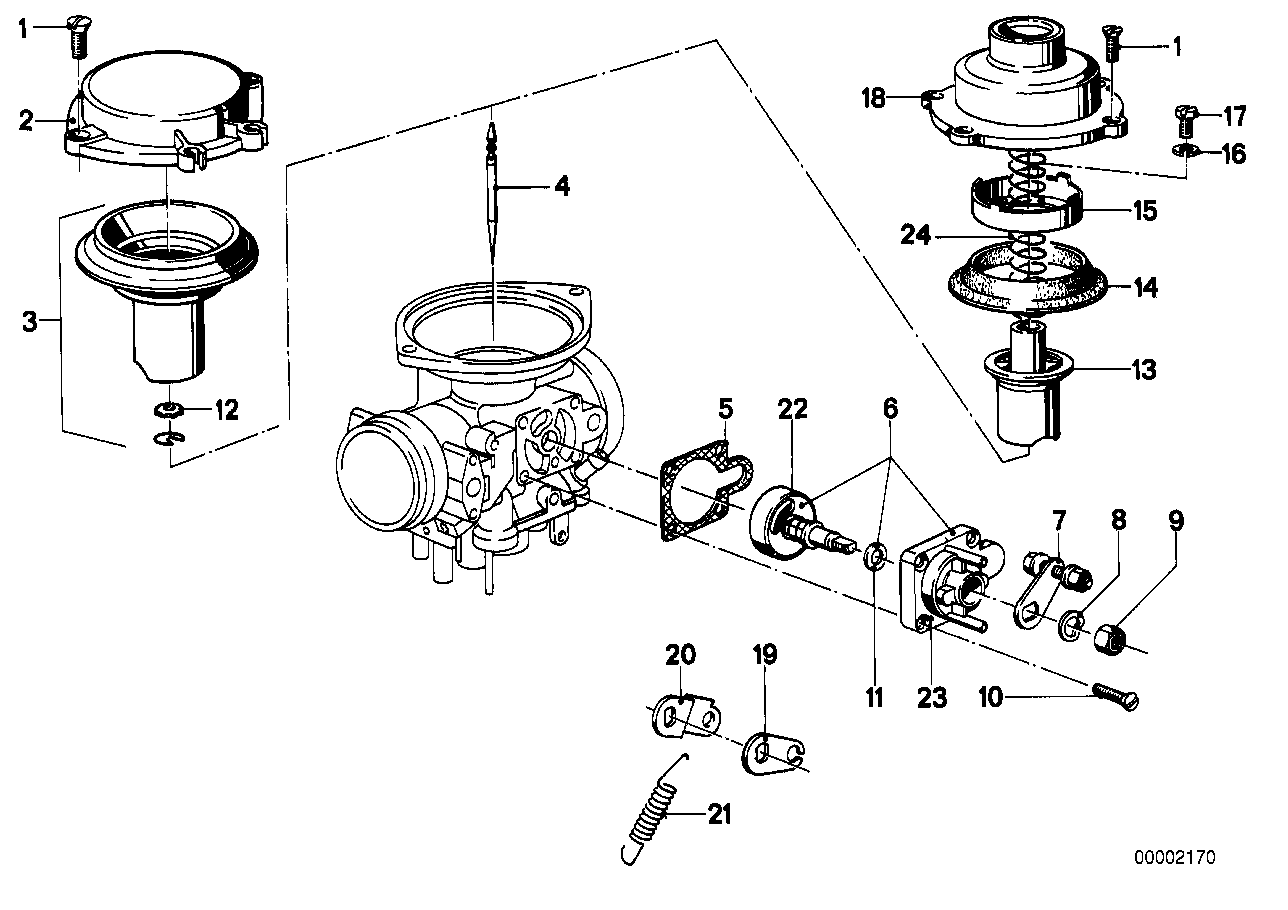 Carburateur-piston/pointeau