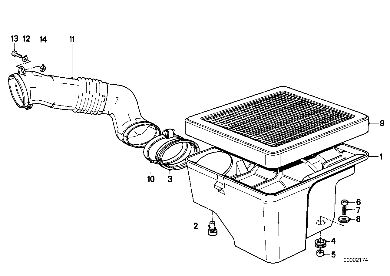 Bottom air cleaner housing/air cleaner