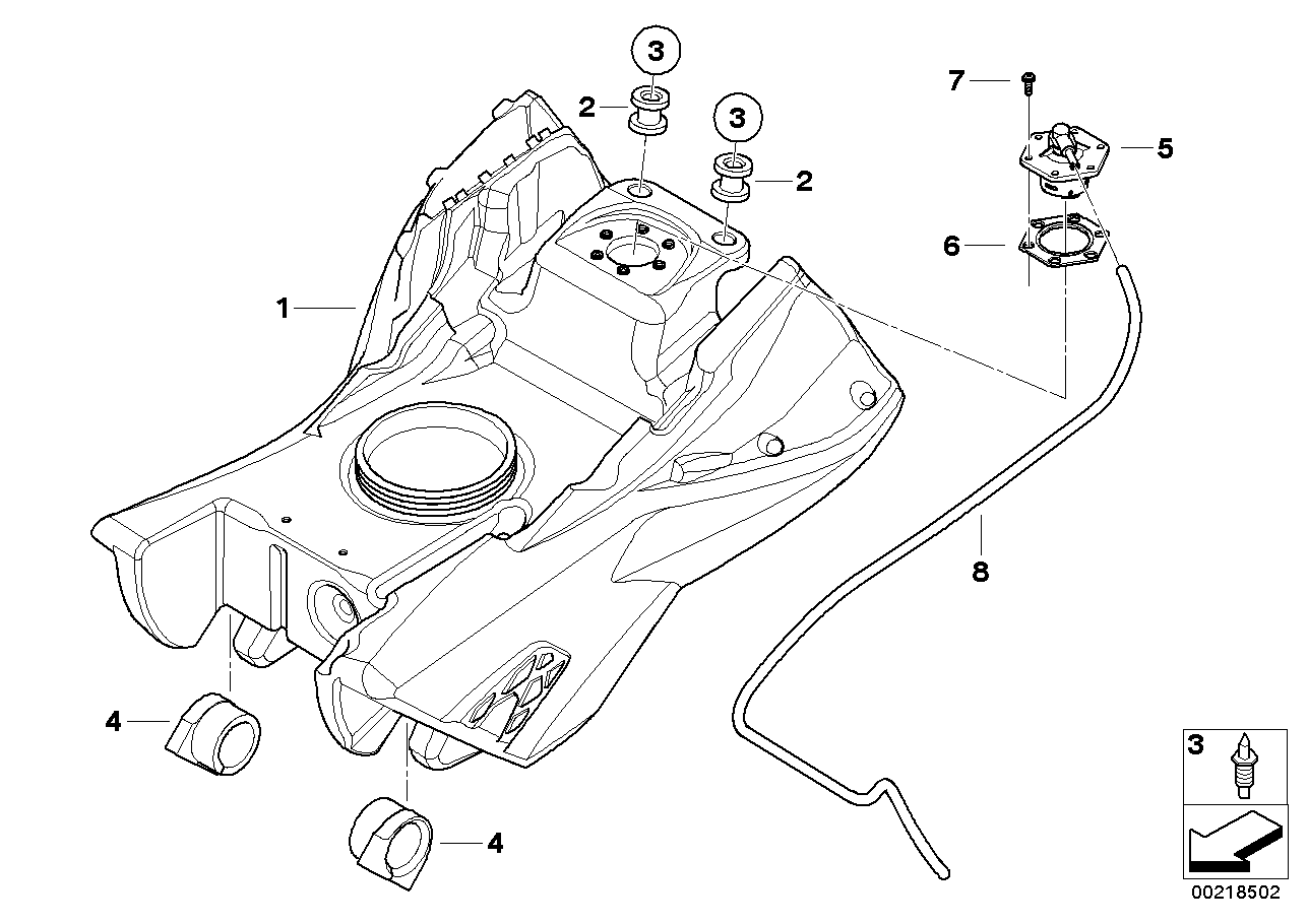 Brandstoftank / bevestigingsdelen