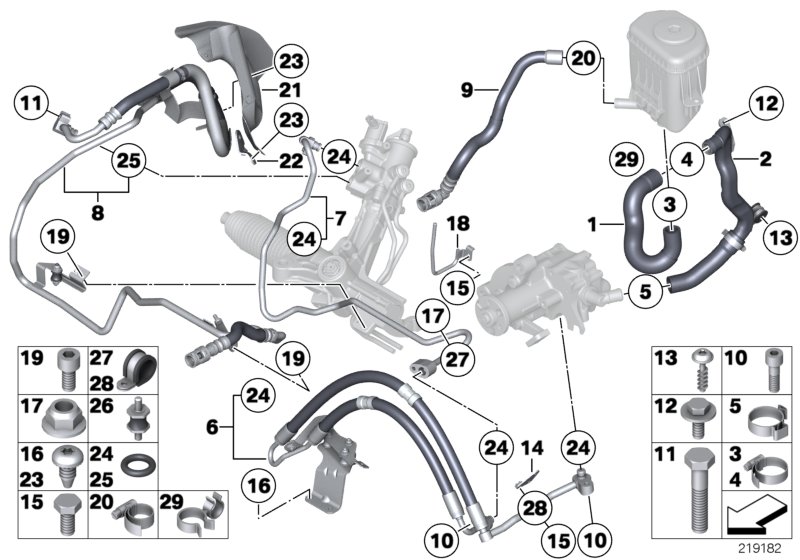 Hydro steering-oil pipes