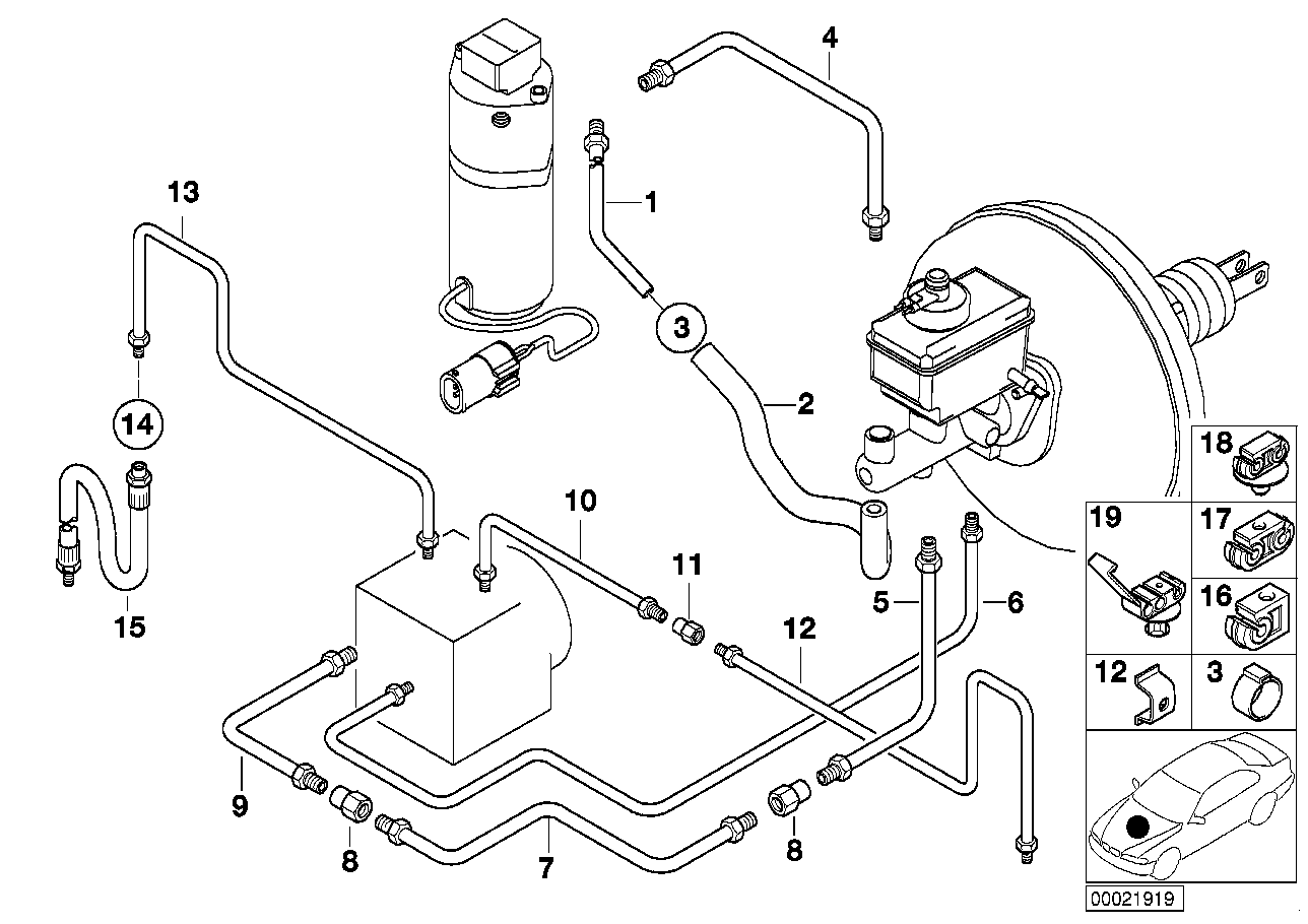 Bromsledningar fram ASC/DSC