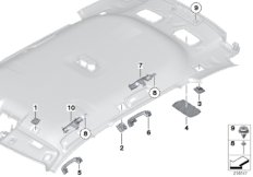 Mounting parts, roofliner