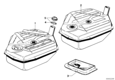 Fuel tank/attaching parts