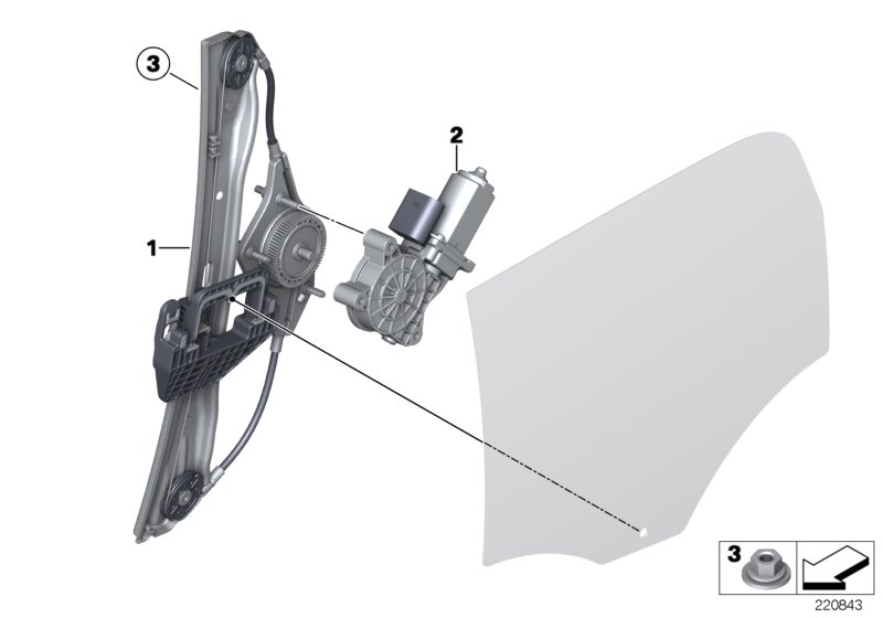 Door window lifting mechanism rear