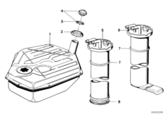 Fuel tank/attaching parts